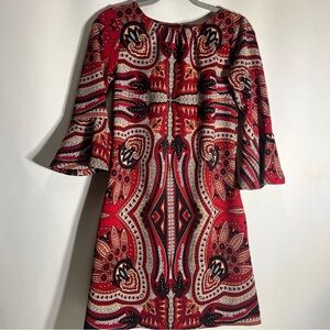 New York & Company Red Sheath Dress with Bell Sleeves